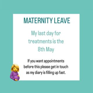 Hi all, just a reminder I will be going on Maternity Leave at the start of May 👶🍼 I am booking up fast before I go so please contact me in advance if you want an appointment. Feel free to DM me if you have any questions or want to book in. Thank you for your continued custom and I will miss you all while I am off 💕